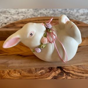 Vtg Department 56 Porcelain Easter Bunny Figurine